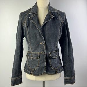 Gloria Vanderbit Denim Long Sleeve Two Buttons Jacket